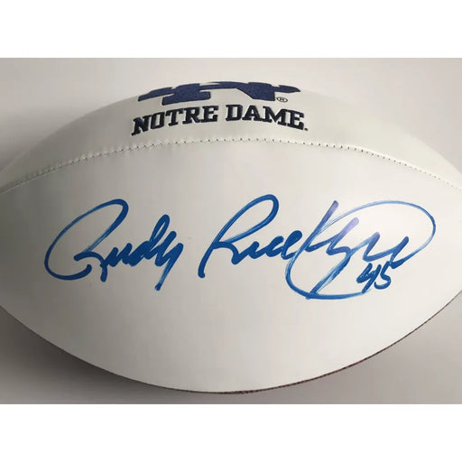 Rudy Ruettiger Signed Notre Dame Logo Football JSA COA Autograph