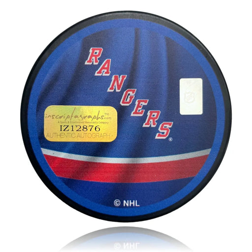 Ryan Reaves Autographed New York Rangers Puck COA Inscriptagraphs Signed