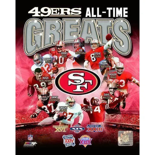 San Francisco 49ers Legends Super Bowl 20X24 Framed 16X20 Montana Rice Young