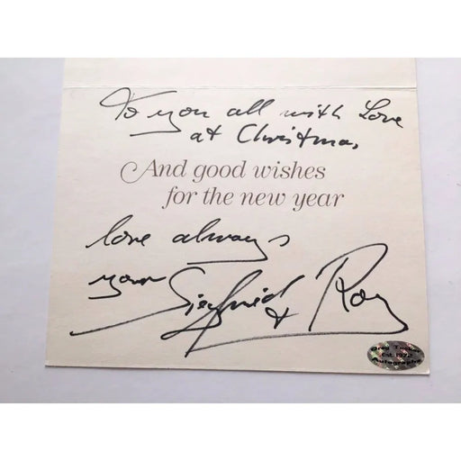 Siegfried & Roy Dual Signed Christmas Card Rare COA Greg Tucker Autograph