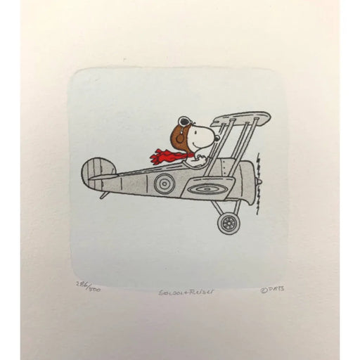 Snoopy (Airplane) Artwork Sowa & Reiser #D/500 Hand Painted Schulz Peanuts