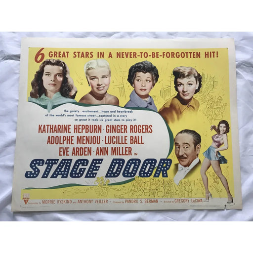 Stage Door 1953 Original Movie Poster First Issue 22X28 Lucy Ball Hepburn