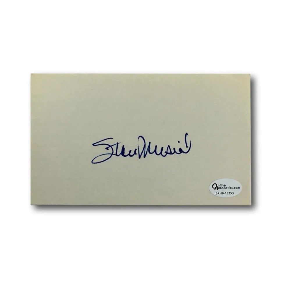 Stan Musial Signed Index Card 3X5 Autograph COA Online Authentics St Louis