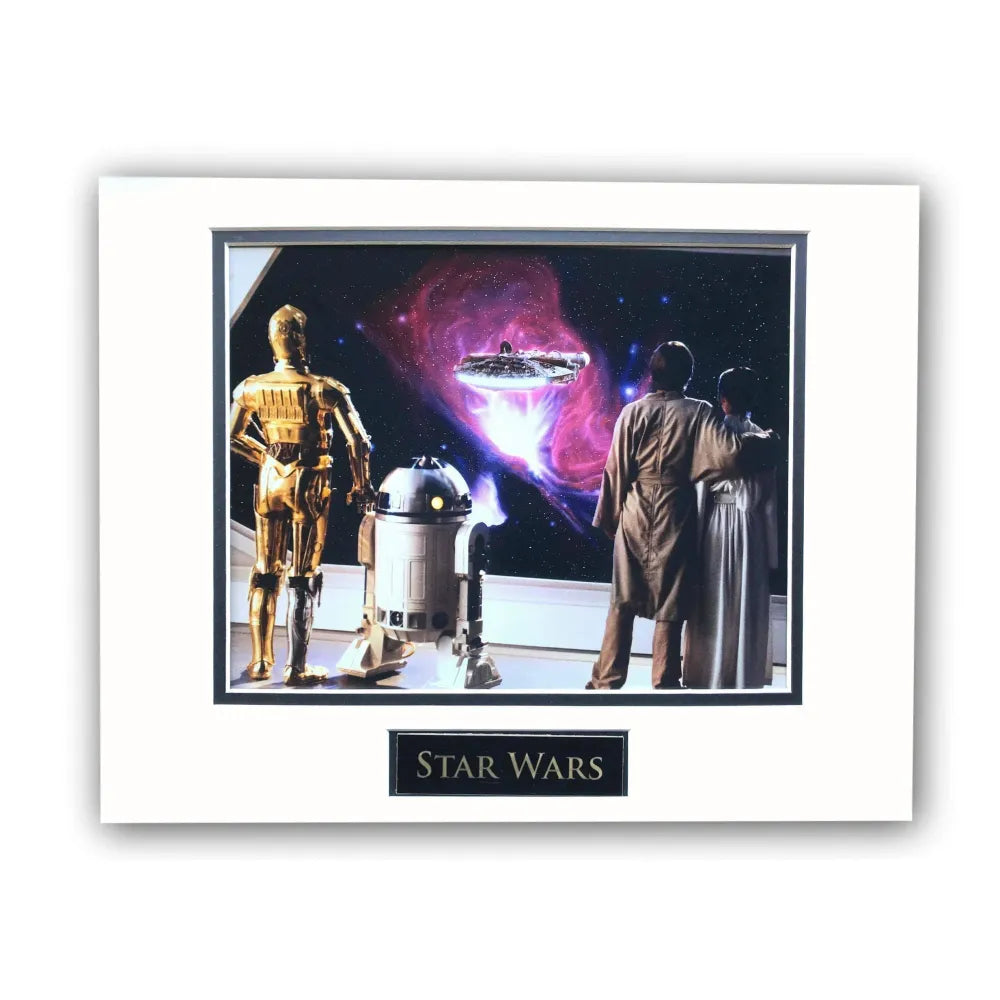 Star Wars Luke Leia C-3P0 & R2-D2 Falcon Matted Licensed 8X10 Photo For Frame