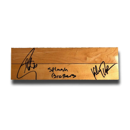Steph Curry / Klay Thompson Dual Signed Floorboard Inscribed Splash Brothers BAS