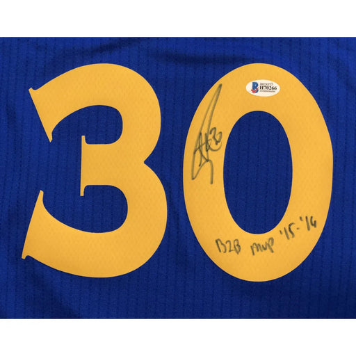 Stephen Curry Signed Inscribed B2B MVP 15-16 Warriors Jersey BAS COA Autograph