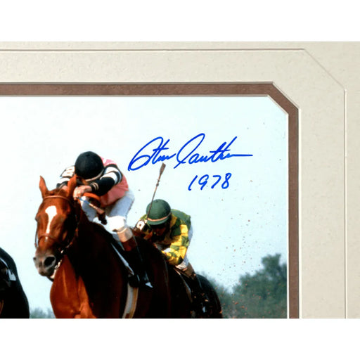 Steve Cauthen Autographed Affirmed Horse Racing 8x10 Photo Framed JSA COA