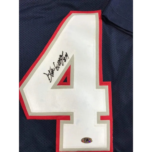 Steve Grogan Signed New England Patriots Jersey COA MAB Autograph NE