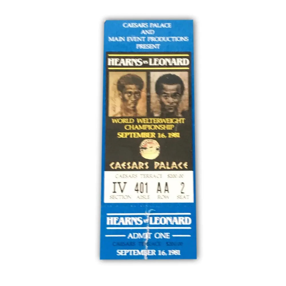 Sugar Ray Leonard Vs. Thomas Hearns Boxing Fight Ticket 9/16/81 Caesars Tommy #2