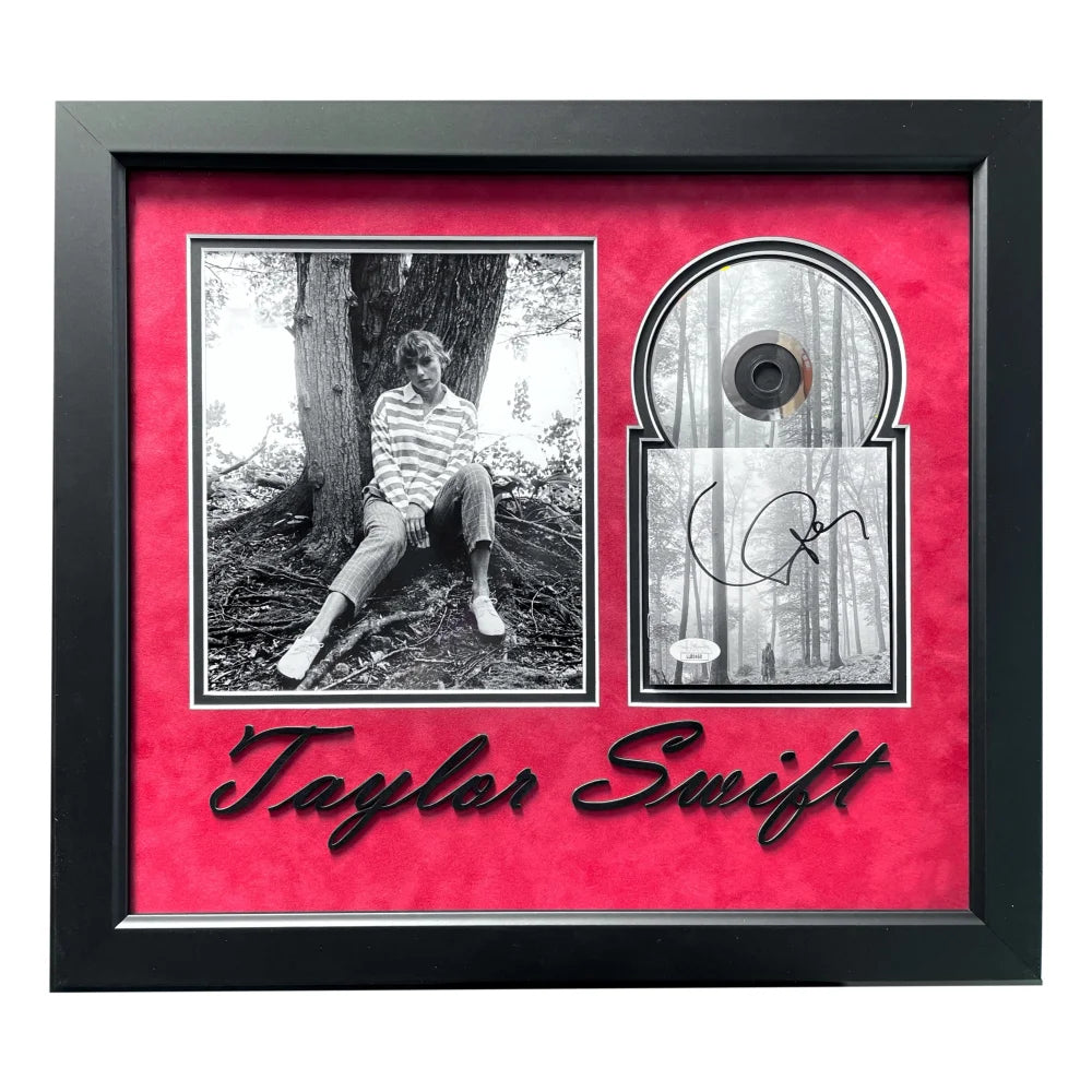 Taylor Swift Autograph Folklore CD Cover Framed Album JSA COA Memorabilia Signed Eras Tour Merch