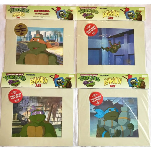 Teenage Mutant Ninja Turtles Hand Painted Animation Cel 4 Ct Lot Cell Tmnt #11