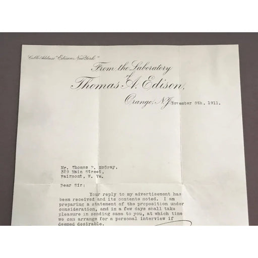 Thomas A. Edison Hand Signed Letter Framed Collage JSA COA Autograph Inventor