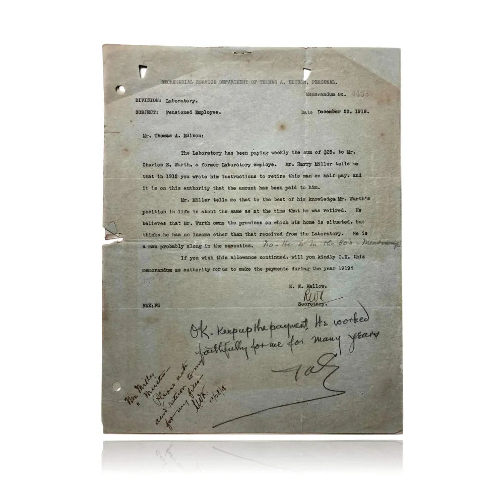 Thomas Edison Hand Signed Personal Ge Letters X3 JSA COA Autograph Cut Check