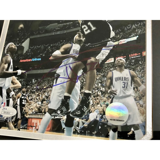 Tim Duncan Signed Triple 8X10 Framed Photo Collage JSA COA San Antonio Spurs