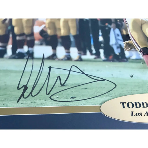 Todd Gurley Signed La Rams 16X20 Framed Jumping Photo COA PSA/DNA Autograph
