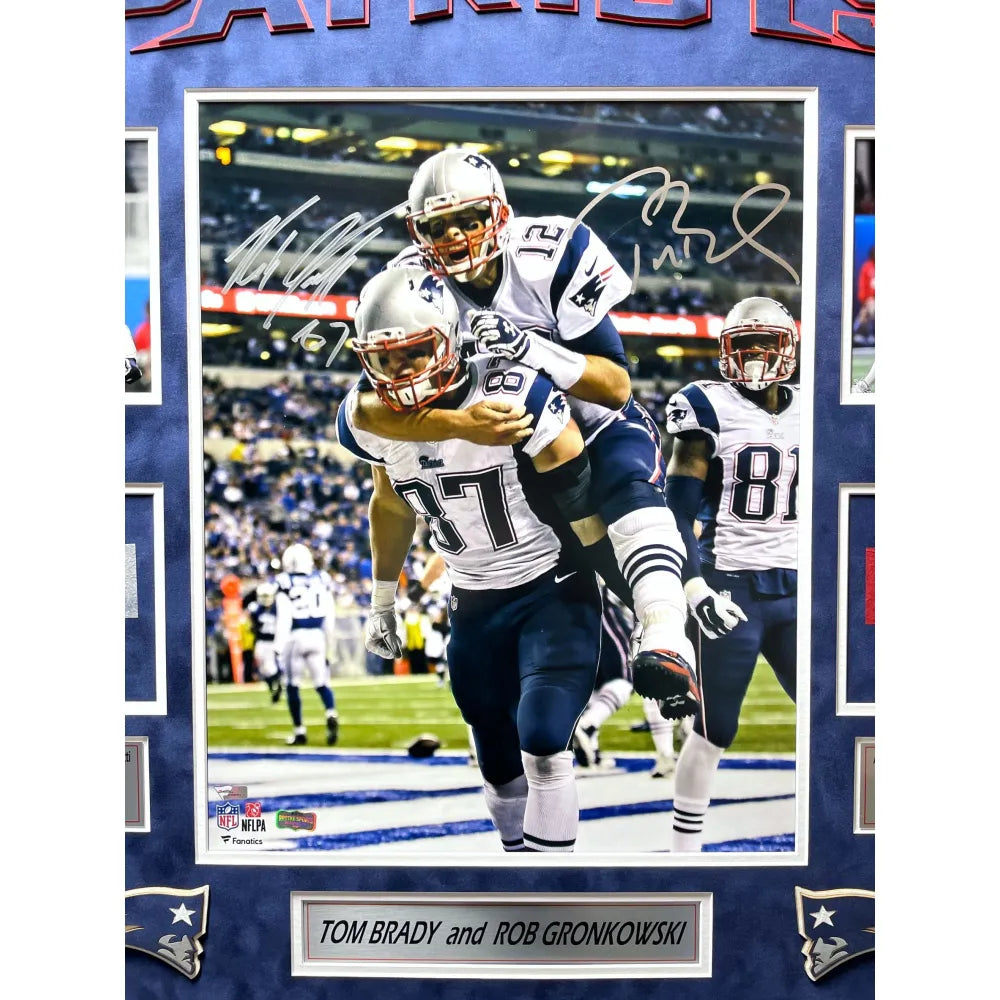 Tom Brady / Rob Gronkowski Signed New England Patriots 16x20 Photo Framed  w/ - Inscriptagraphs Memorabilia