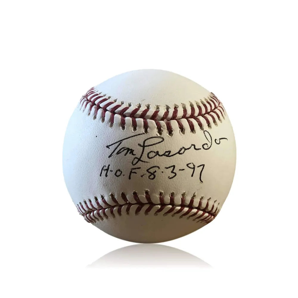 Tom Lasorda Hand Signed MLB Baseball Autograph JSA COA Dodgers Omlb