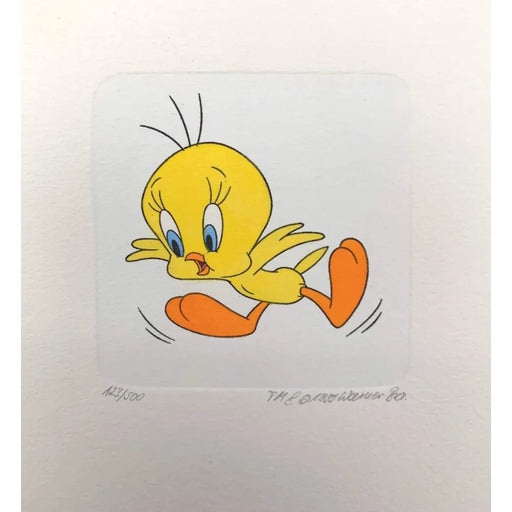 Tweety Etching Artwork Sowa & Reiser #D/500 Looney Tunes Hand Painted Flying
