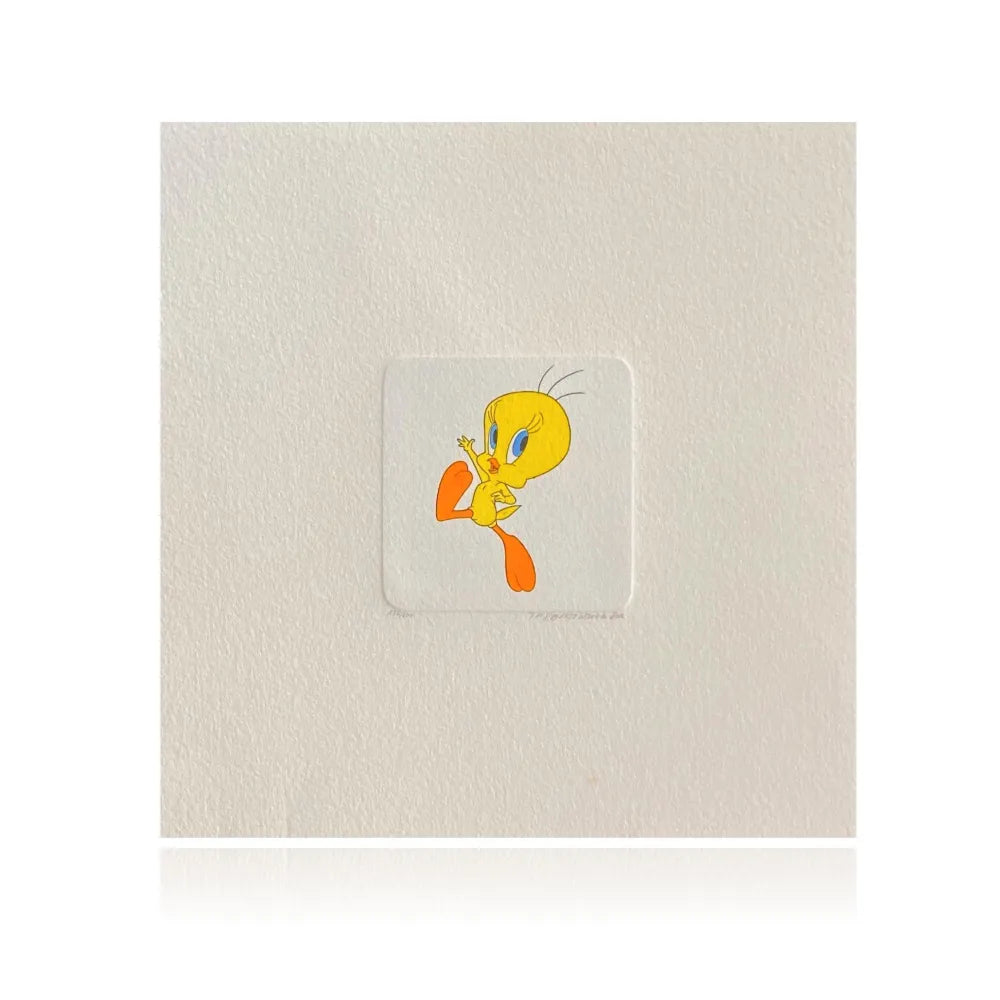 Tweety Etching Artwork Sowa & Reiser #D/500 Looney Tunes Hand Painted Jumping