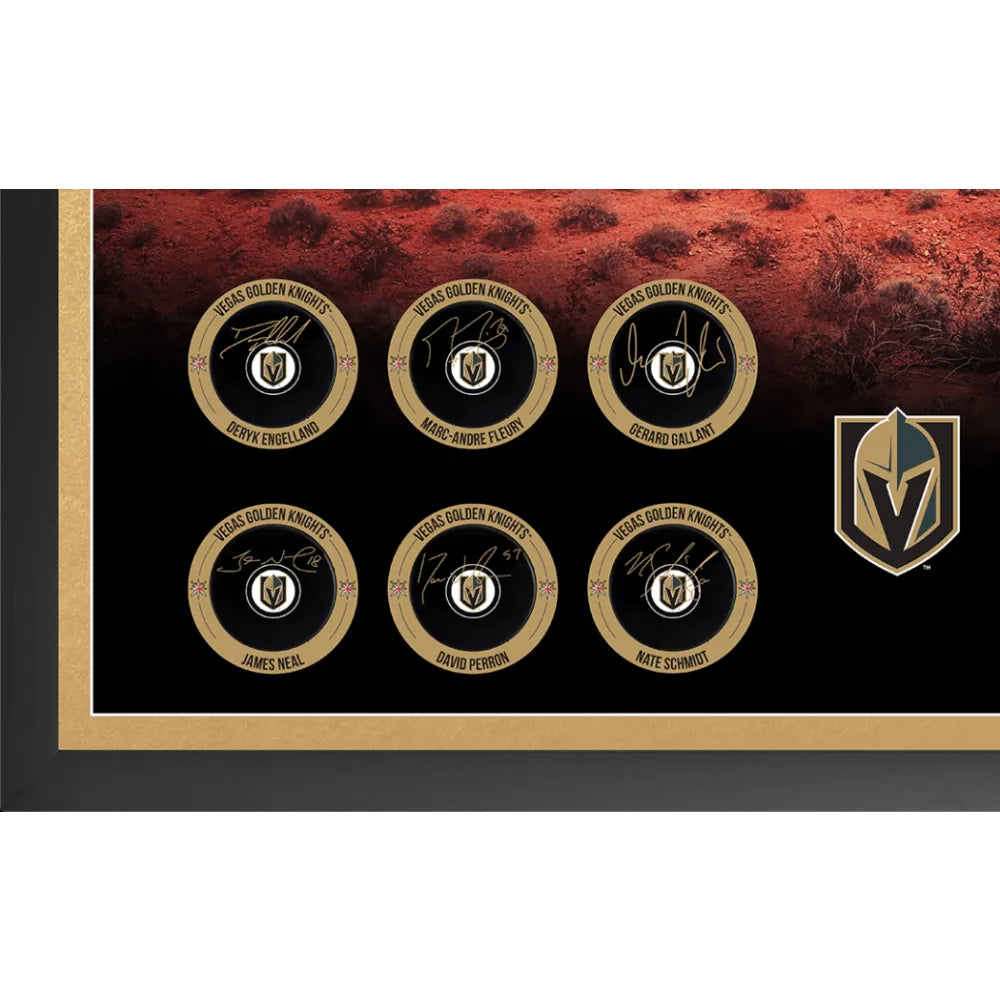 William Karlsson & Jonathan Marchessault Vegas Golden Knights Fanatics  Authentic Framed Autographed Hockey Puck Shadowbox with Official Game Pucks
