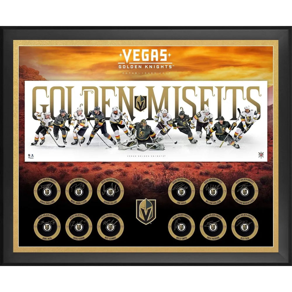 Vegas Golden Knights Team Signed White Jersey #D/100 COA Fleury Neal +13 VGK  - Inscriptagraphs Memorabilia - Inscriptagraphs Memorabilia