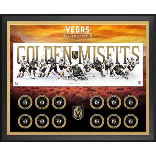 Vegas Golden Knights 1st Season 12 Pucks Signed Framed Fleury Neal Karlsson Auto