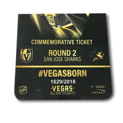 Vegas Golden Knights Commemorative San Jose Sharks Playoff Ticket #1629/2018 VGK