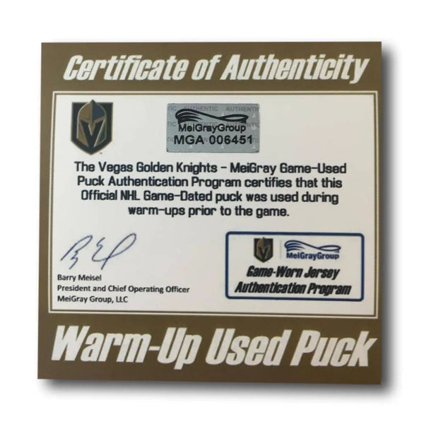 Vegas Golden Knights NHL Authentic Game Used Puck – Top Flight Hockey