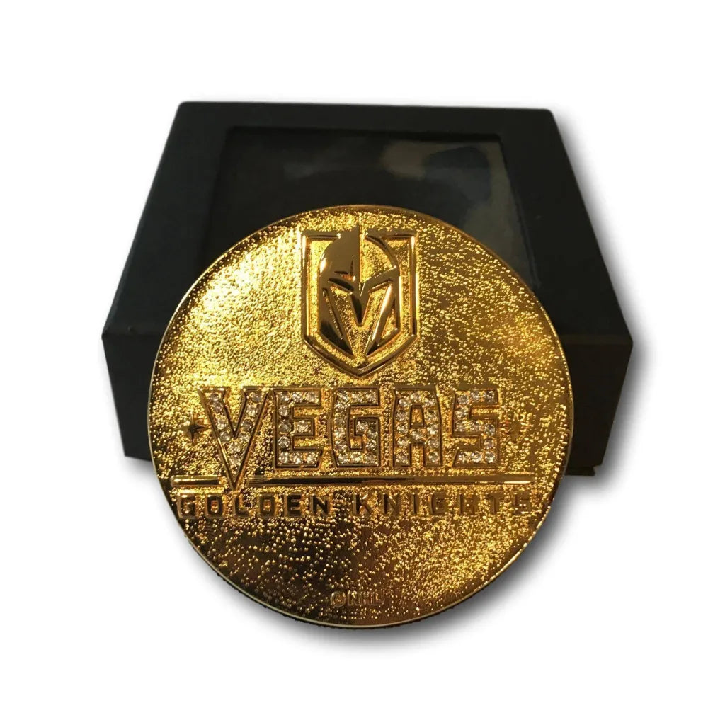 Vegas Golden Knights Limited Edition Collectors Gold Puck VGK Rare From Team!