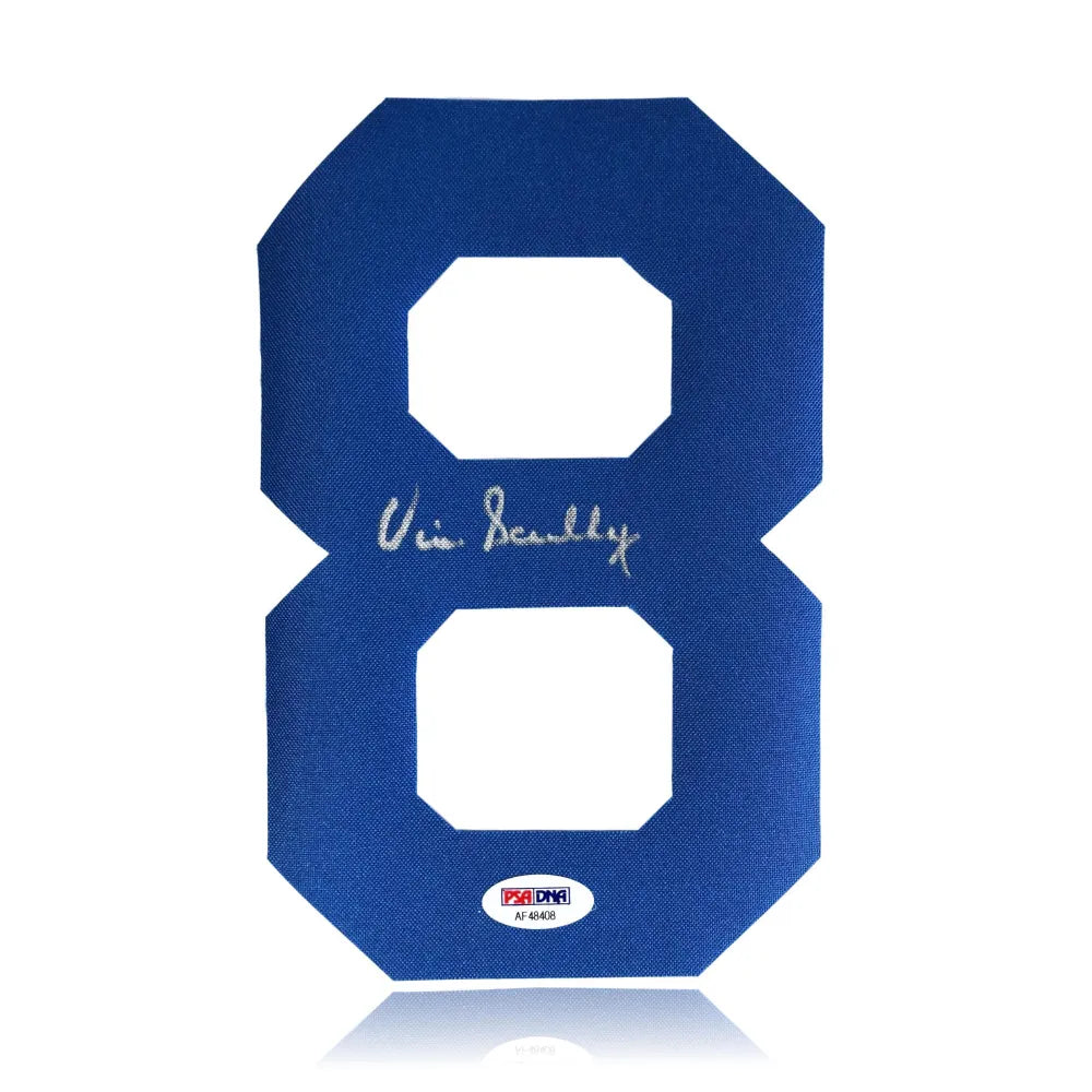 Vin Scully Hand Signed Los Angeles Dodgers Jersey Number 8 PSA/DNA