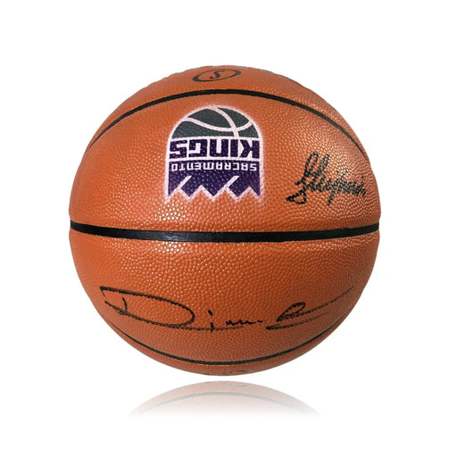 Vlade Divac Peja Stojakovic Dual Signed Basketball Sacramento Kings COA PSA/DNA