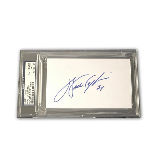 Walter Payton Signed Cut PSA/DNA COA Autograph Index Card Photo Chicago Bears