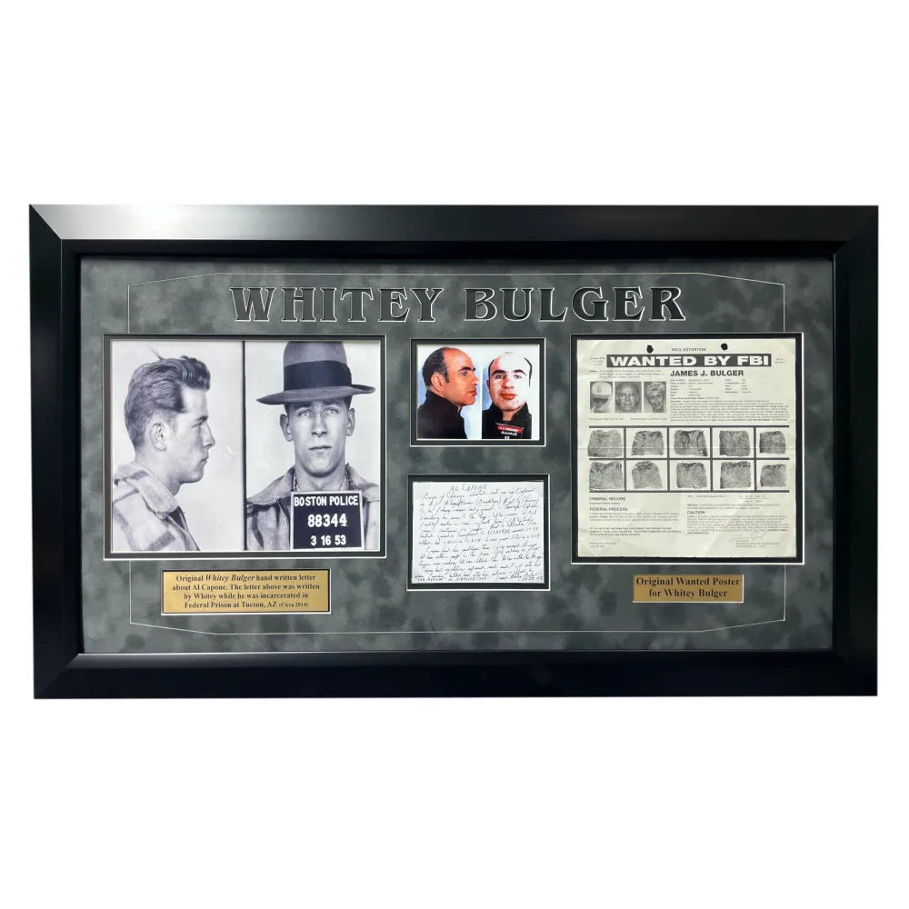 Whitey Bulger Hand Written Signed Framed Prison Letter about Al Capone Mafia JSA