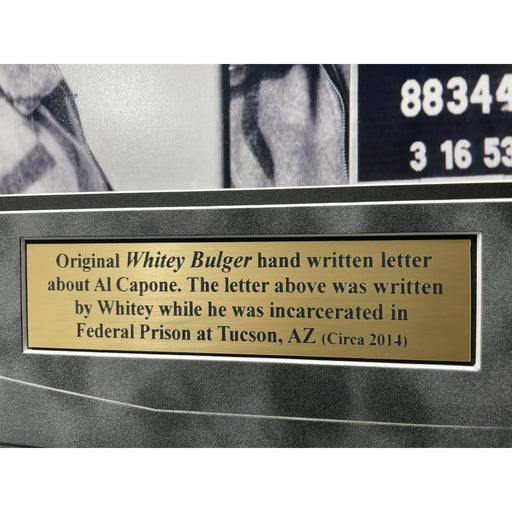 Whitey Bulger Hand Written Signed Framed Prison Letter about Al Capone Mafia JSA