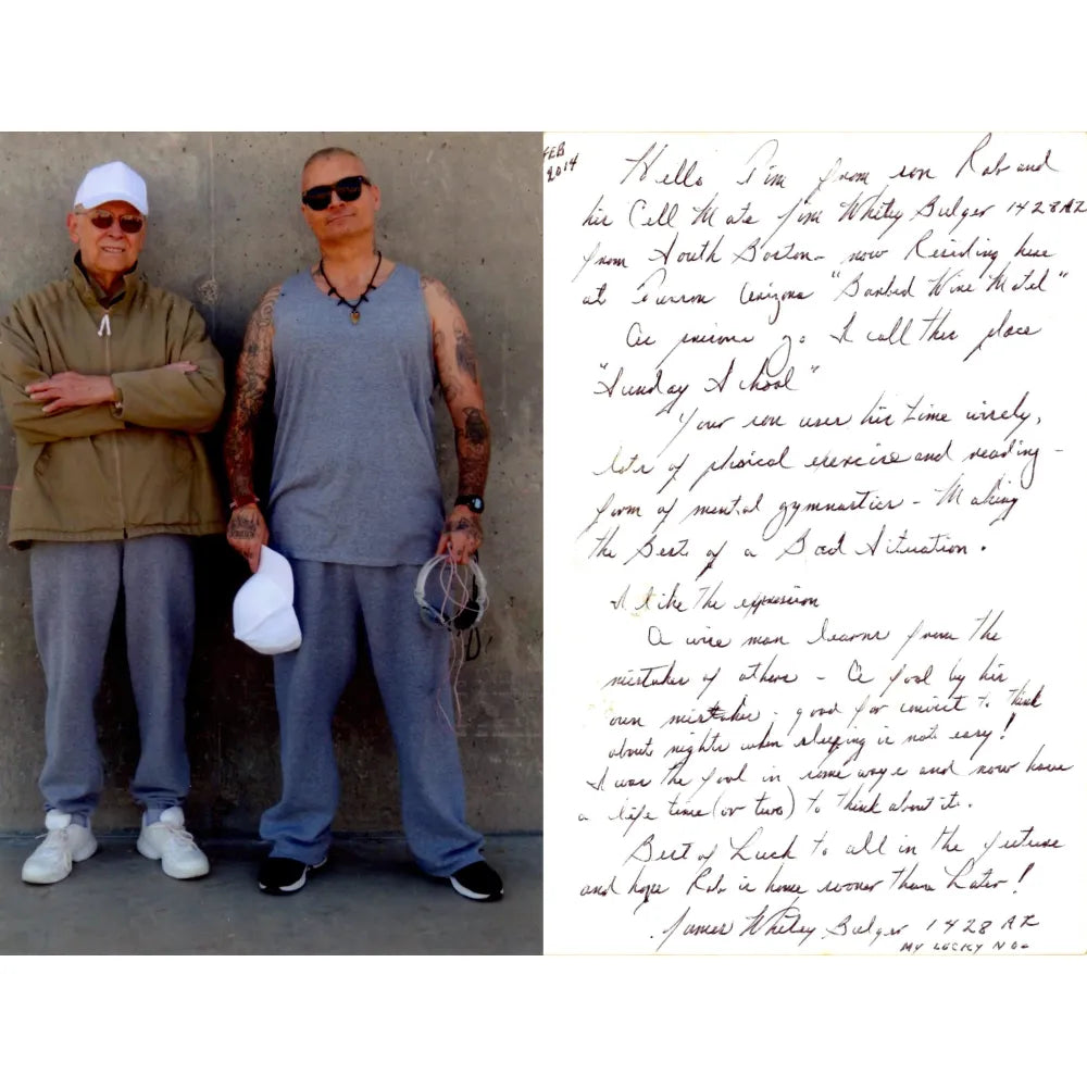 Whitey Bulger Hand Written Signed Letter Prison Cellmate JSA COA Autograph Mob