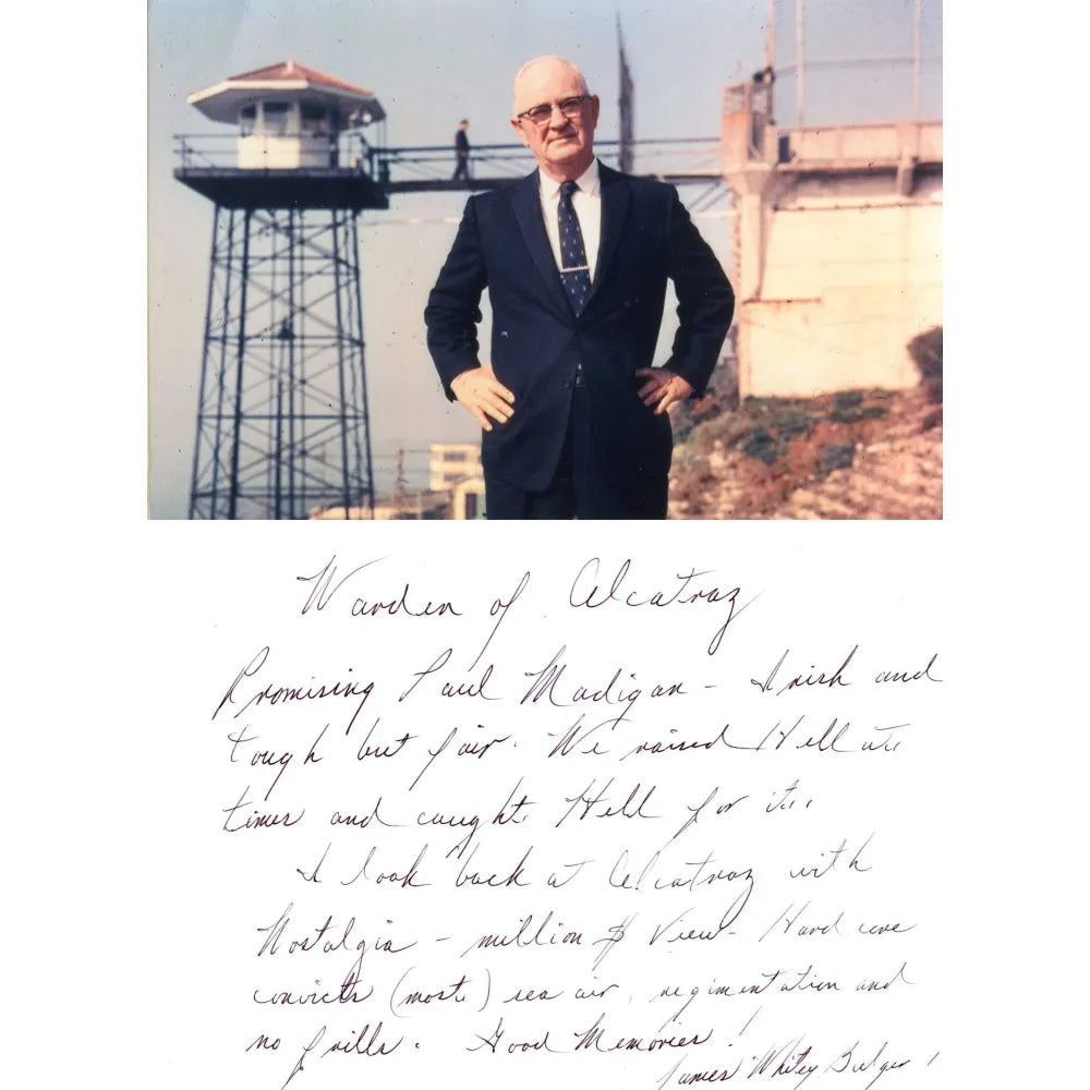 Whitey Bulger Hand Written Signed Letter Warden of Alcatraz JSA COA from Prison