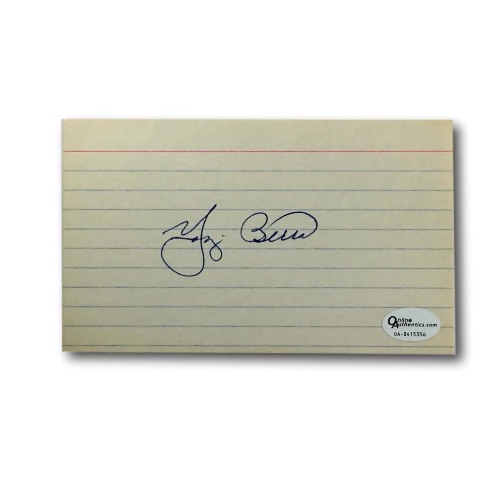 Yogi Berra Signed Index Card 3X5 Autograph COA Online Authentics