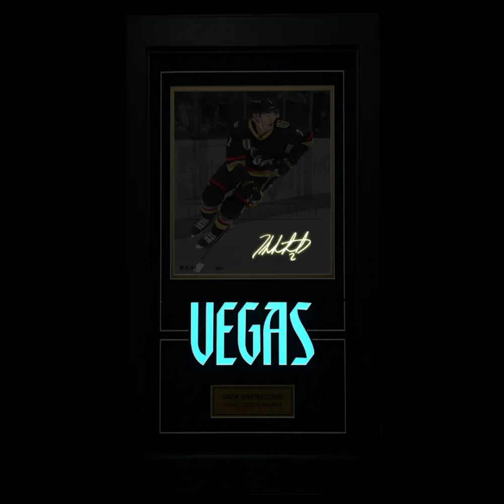 Zach Whitecloud Signed Glow in the Dark Reverse Retro Vegas 11x14 Photo - -  Inscriptagraphs Memorabilia